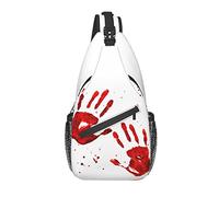 Sling Bag Bloody Halloween Hand Imprints Senderismo Mochila Crossbody Hombro Mochila Travel Chest Pack para Hombres Mujeres