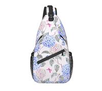 Sling Bag Bloom Hortensia Flor Rosa Pastel Senderismo Mochila Crossbody Hombro Mochila Viaje Cofre Pack para Hombres Mujeres