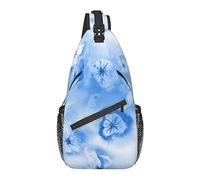 Sling Bag Blue Abstract Floral Flower Senderismo Mochila Crossbody Hombro Mochila Travel Chest Pack para Hombres Mujeres