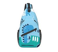 Sling Bag Blue Cute Dinosaur Dino Senderismo Mochila Crossbody Hombro Mochila Travel Chest Pack para Hombres Mujeres