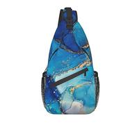 Sling Bag Blue Marble Abstractid Splash Senderismo Mochila Crossbody Hombro Mochila Travel Chest Pack para Hombres Mujeres