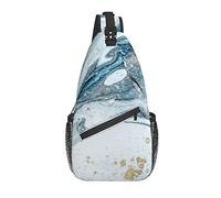 Sling Bag Blue Marble Splash Abstract Ocean Senderismo Mochila Crossbody Hombro Mochila Travel Chest Pack para Hombres Mujeres