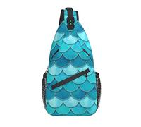 Sling Bag Blue Mermaid Scale Senderismo Mochila Crossbody Hombro Mochila Travel Chest Pack para Hombres Mujeres
