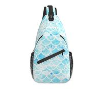 Sling Bag Blue Mermaid Scales Acuarela Senderismo Mochila Crossbody Hombro Mochila Travel Chest Pack para Hombres Mujeres