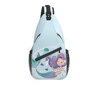 Sling Bag Blue Mermaid Tail Ocean Senderismo Daypack Crossbody Hombro Mochila Travel Chest Pack para Hombres Mujeres