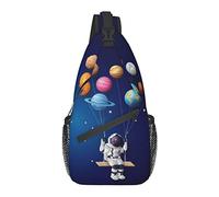 Sling Bag Blue Planet Astronaut Space Senderismo Mochila Crossbody Hombro Mochila Travel Chest Pack para Hombres Mujeres