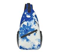 Sling Bag Blue Tie Dye Abstract Senderismo Mochila Crossbody Hombro Mochila Travel Chest Pack para Hombres Mujeres