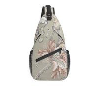 Sling Bag Boho Flower Floral Vintage Senderismo Daypack Crossbody Hombro Mochila Travel Chest Pack para Hombres Mujeres