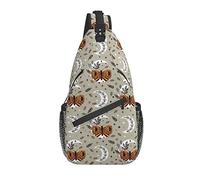 Sling Bag Boho Tarot Butterfly Moon Mystic Senderismo Daypack Crossbody Hombro Mochila Travel Chest Pack para Hombres Mujeres
