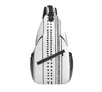 Sling Bag Boho White Striped Senderismo Daypack Crossbody Hombro Mochila Travel Chest Pack para Hombres Mujeres