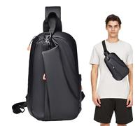 Sling Bag - Bolso de hombro | Small Crossbbody Casual Travel Tiny Sport Hiking Cycling Day Waterproof Hiking Travel Backpack For Men Women Anti Theft, Negro , riferimento alla