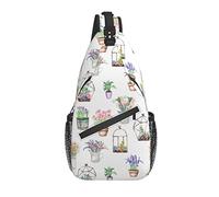 Sling Bag Botanical Cactus Flower Lavanda Tulip Senderismo Mochila Crossbody Hombro Mochila Viaje Cofre Pack para Hombres Mujeres