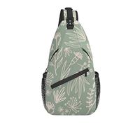 Sling Bag Botanical Leaf Vintage Senderismo Mochila Crossbody Hombro Mochila Viaje Chest Pack para Hombres Mujeres