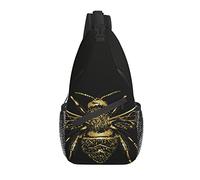 Sling Bag Bumble Bee Sketch Negro Senderismo Mochila Crossbody Hombro Mochila Viaje Chest Pack para Hombres Mujeres