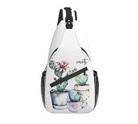 Sling Bag Cactus Succulent Pot Botanical Senderismo Mochila Crossbody Hombro Mochila Viaje Cofre Pack para Hombres Mujeres