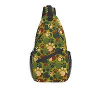 Sling Bag Camo Dog Paw Camuflaje Senderismo Mochila Crossbody Hombro Mochila Travel Chest Pack para Hombres Mujeres