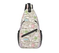 Sling Bag Cap Coffee Flower Leaf Pattern Senderismo Mochila Crossbody Hombro Mochila Travel Chest Pack para Hombres Mujeres