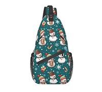 Sling Bag Cartoon Snowman Snow Winter Senderismo Daypack Crossbody Hombro Mochila Travel Chest Pack para Hombres Mujeres