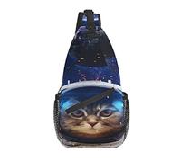 Sling Bag Cat Astronaut Space Earth Senderismo Mochila Crossbody Hombro Mochila Travel Chest Pack para Hombres Mujeres