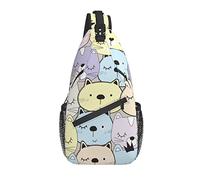 Sling Bag Cat Cartoon Senderismo Daypack Crossbody Hombro Mochila Travel Chest Pack para Hombres Mujeres