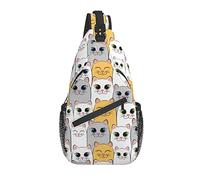 Sling Bag Cat Childish Animal Senderismo Mochila Crossbody Hombro Mochila Travel Chest Pack para Hombres Mujeres
