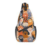 Sling Bag Cat Crowd Kitten Paw Senderismo Mochila Crossbody Hombro Mochila Travel Chest Pack para Hombres Mujeres