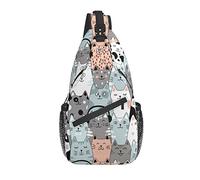Sling Bag Cat Funny Kitten Animal Childish Senderismo Mochila Crossbody Hombro Mochila Travel Chest Pack para Hombres Mujeres
