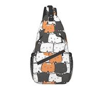 Sling Bag Cat Kitten Cartoon Senderismo Mochila Crossbody Hombro Mochila Travel Chest Pack para Hombres Mujeres