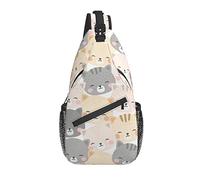 Sling Bag Cat Kitten Cute Pastel Senderismo Mochila Crossbody Hombro Mochila Travel Chest Pack para Hombres Mujeres