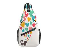 Sling Bag Cat Kitten Heart Senderismo Mochila Crossbody Hombro Mochila Travel Chest Pack para Hombres Mujeres