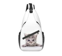 Sling Bag Cat Kitten Senderismo Mochila Crossbody Hombro Mochila Travel Chest Pack para Hombres Mujeres