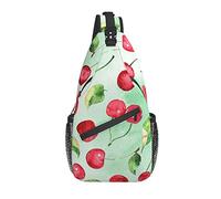 Sling Bag Cherry Leaf Green Senderismo Daypack Crossbody Hombro Mochila Travel Chest Pack para Hombres Mujeres