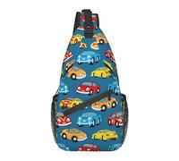 Sling Bag Childish Car Azul Transporte Senderismo Mochila Crossbody Hombro Mochila Travel Chest Pack para Hombres Mujeres