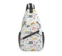 Sling Bag Childish Car Boho Trains Senderismo Mochila Crossbody Hombro Mochila Travel Chest Pack para Hombres Mujeres