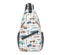 Sling Bag Childish Car Transport Doodle Senderismo Mochila Crossbody Hombro Mochila Travel Chest Pack para Hombres Mujeres