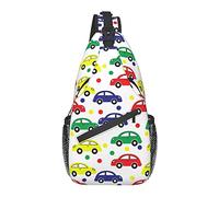 Sling Bag Childish Car Transport Senderismo Mochila Crossbody Hombro Mochila Travel Chest Pack para Hombres Mujeres