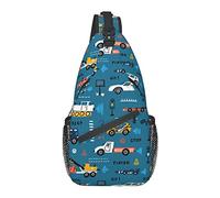 Sling Bag Childish Car Transport Truck Senderismo Mochila Crossbody Hombro Mochila Travel Chest Pack para Hombres Mujeres