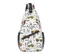 Sling Bag Childish Car Truck Mountain Senderismo Daypack Crossbody Hombro Mochila Travel Chest Pack para Hombres Mujeres