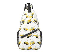 Sling Bag Childish Car Yellow Tractor Truck Senderismo Mochila Crossbody Hombro Mochila Travel Chest Pack para Hombres Mujeres