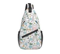 Sling Bag Childish Cat Kitten Cute Hiking Daypack Crossbody Shoulder Backpack Travel Chest Pack para Hombres y Mujeres