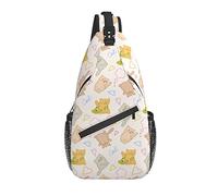 Sling Bag Childish Cute Cat Kitten Senderismo Mochila Crossbody Hombro Mochila Travel Chest Pack para Hombres Mujeres