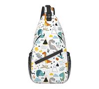 Sling Bag Childish Dino Dinosaur Forest Boho Childish Dino Dinosaur Forest Boho Senderismo Mochila Crossbody Hombro Mochila Travel Chest Pack para Hombres Mujeres