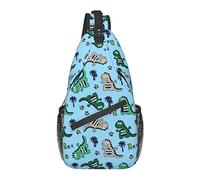 Sling Bag Childish Dinosaur Blue Cute Dino Senderismo Mochila Crossbody Hombro Mochila Travel Chest Pack para Hombres Mujeres