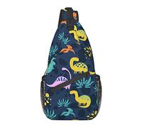 Sling Bag Childish Dinosaur Dino Palm Leaf Senderismo Mochila Crossbody Hombro Mochila Travel Chest Pack para Hombres Mujeres