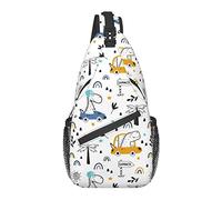 Sling Bag Childish Dinosaur Dino Summer Driver Senderismo Mochila Crossbody Hombro Mochila Travel Chest Pack para Hombres Mujeres