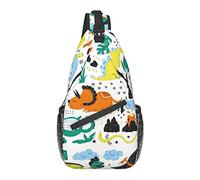 Sling Bag Childish Dinosaur Forest Boho Tree Senderismo Mochila Crossbody Hombro Mochila Travel Chest Pack para Hombres Mujeres