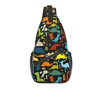 Sling Bag Childish Dinosaur Senderismo Daypack Crossbody Hombro Mochila Travel Chest Pack para Hombres Mujeres