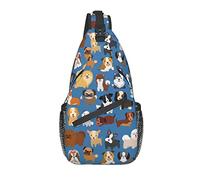 Sling Bag Childish Dog Puppy Blue Senderismo Mochila Crossbody Hombro Mochila Travel Chest Pack para Hombres Mujeres
