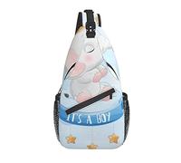 Sling Bag Childish Elephant Star Blue Sky Senderismo Mochila Crossbody Hombro Mochila Travel Chest Pack para Hombres Mujeres