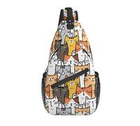 Sling Bag Childish Funny Cat Kitten Senderismo Mochila Crossbody Hombro Mochila Travel Chest Pack para Hombres Mujeres